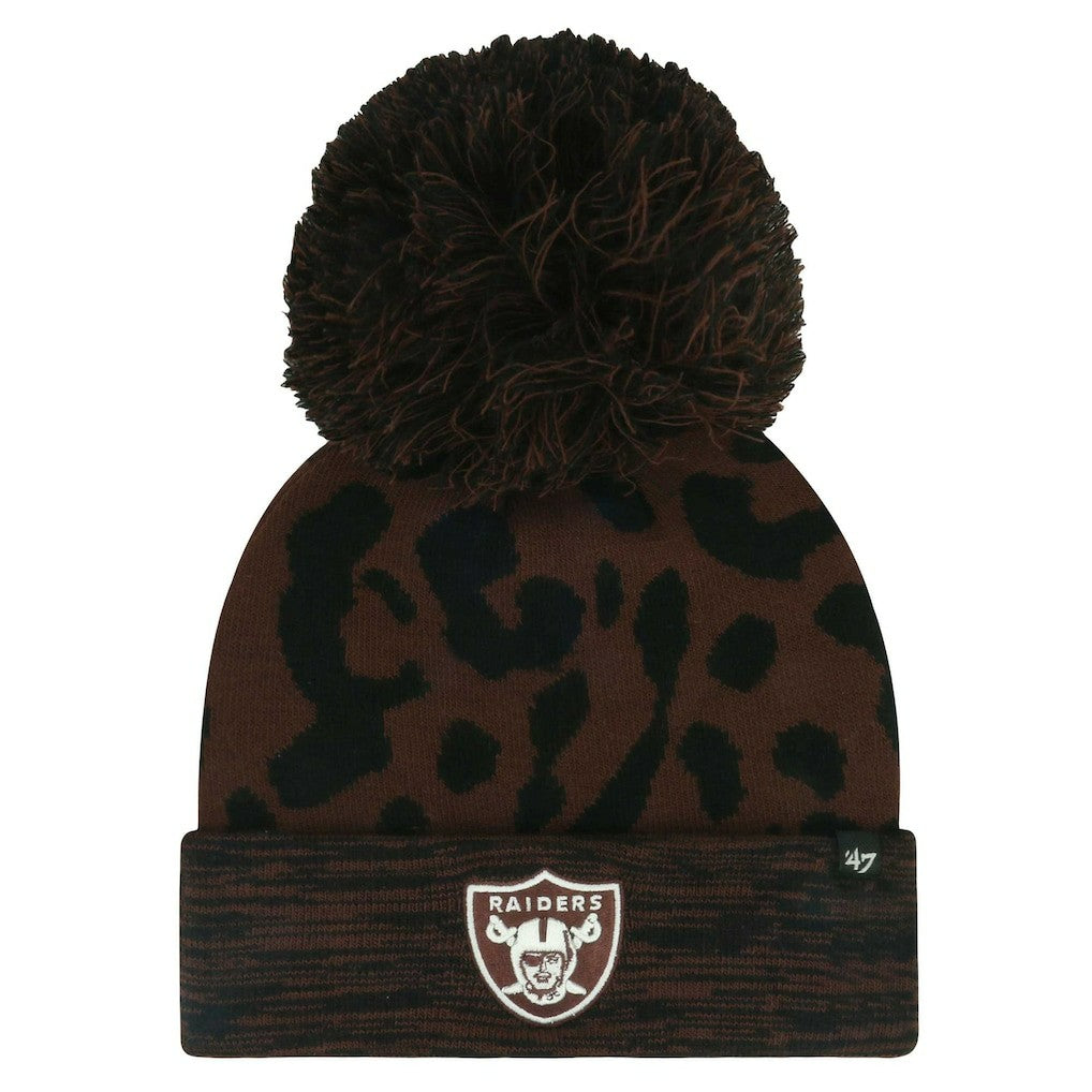 Las Vegas Raiders '47 Women's Cacao Cuffed Knit Hat with Pom Brown