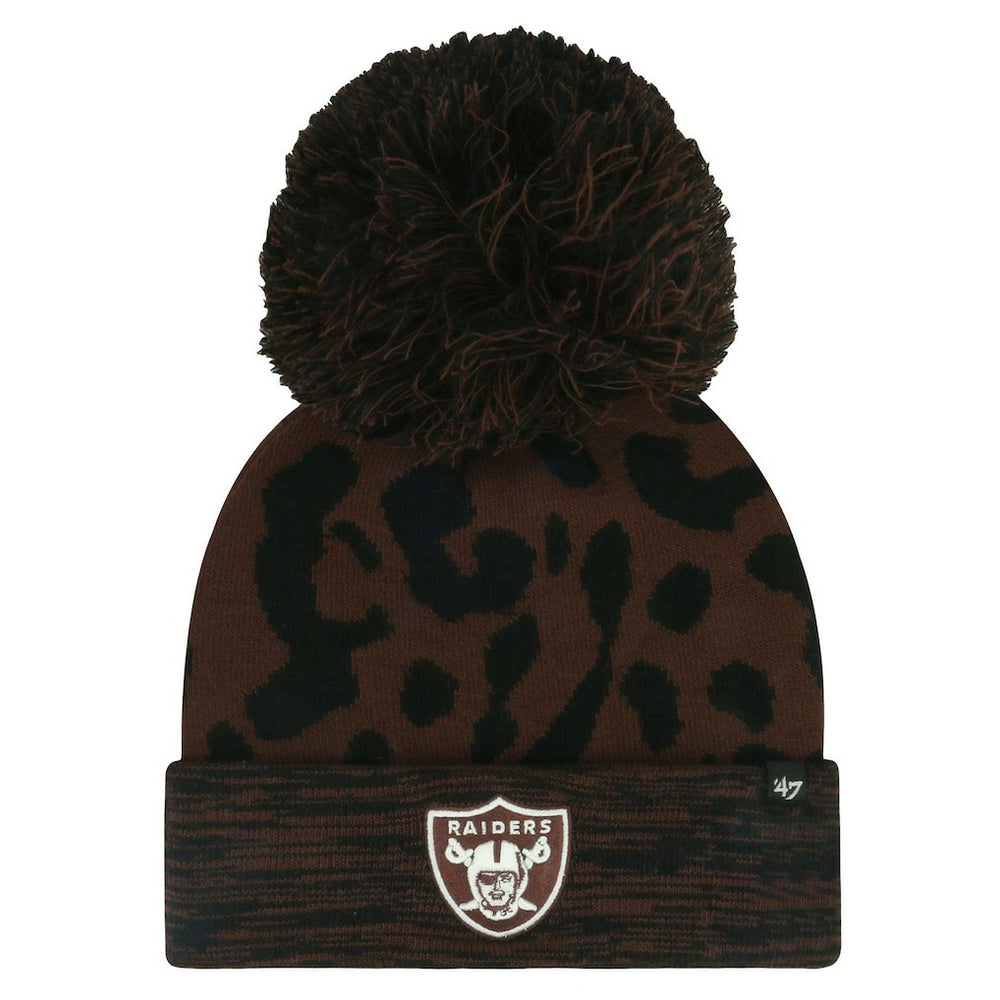 Las Vegas Raiders '47 Women's Cacao Cuffed Knit Hat with Pom Brown