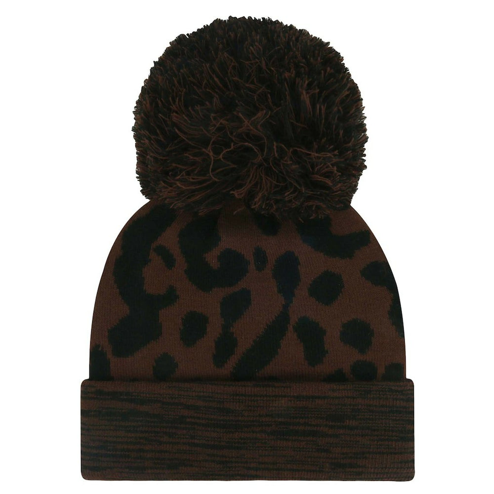 Las Vegas Raiders '47 Women's Cacao Cuffed Knit Hat with Pom Brown