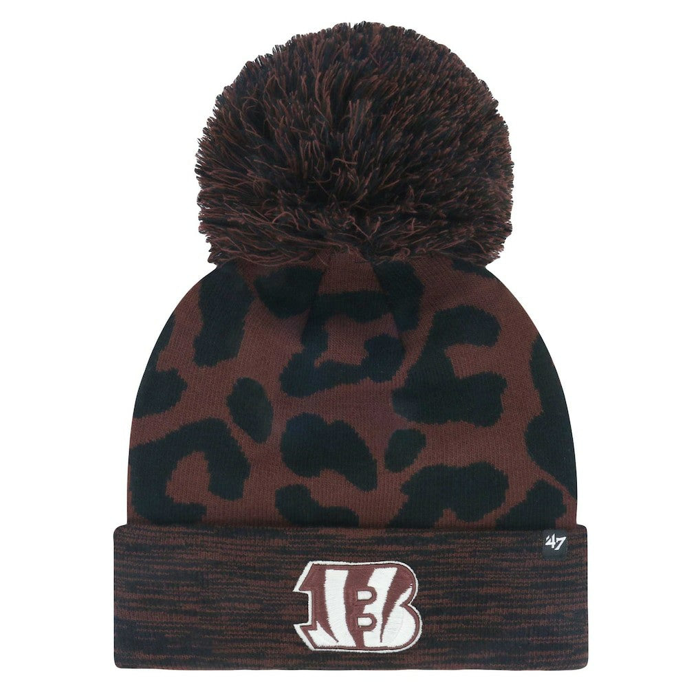 Cincinnati Bengals '47 Women's Cacao Cuffed Knit Hat with Pom Brown