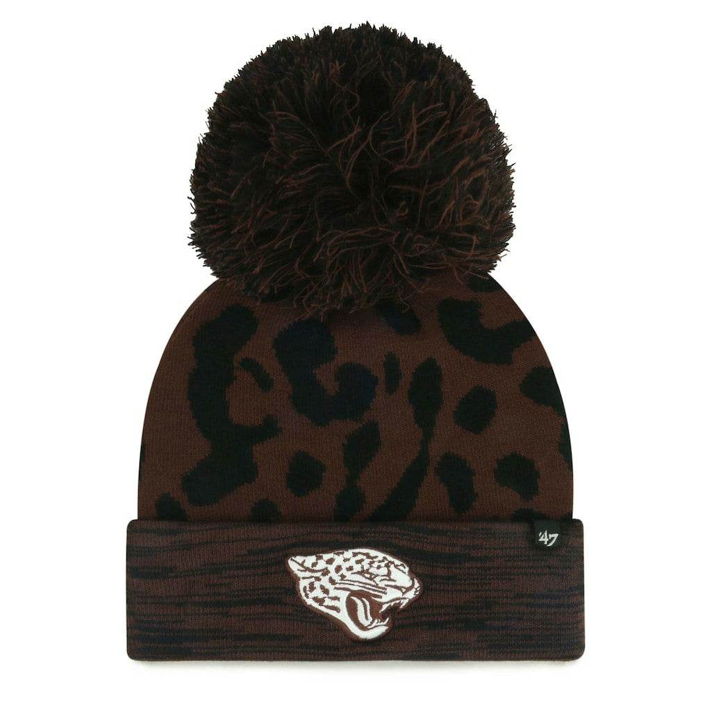 Jacksonville Jaguars '47 Women's Cacao Cuffed Knit Hat with Pom Brown