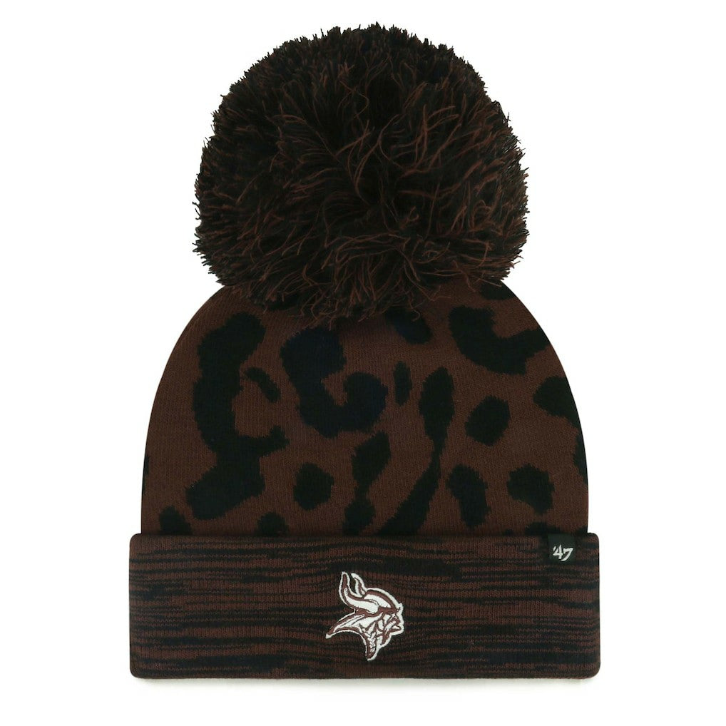 Minnesota Vikings '47 Women's Cacao Cuffed Knit Hat with Pom Brown