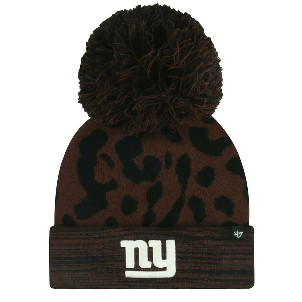 New York Giants '47 Women's Cacao Cuffed Knit Hat with Pom Brown