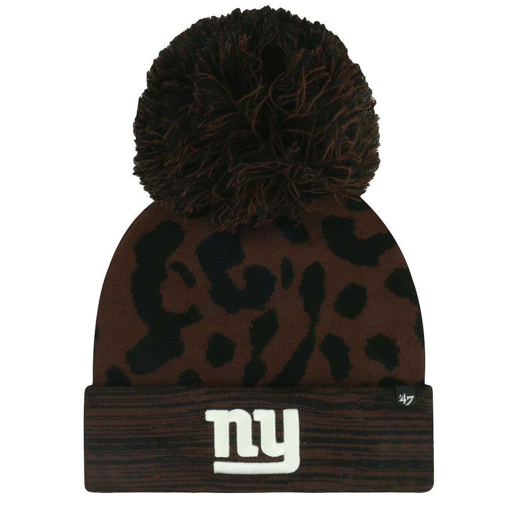 New York Giants '47 Women's Cacao Cuffed Knit Hat with Pom Brown