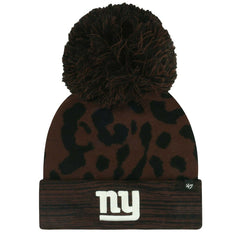 New York Giants '47 Women's Cacao Cuffed Knit Hat with Pom Brown