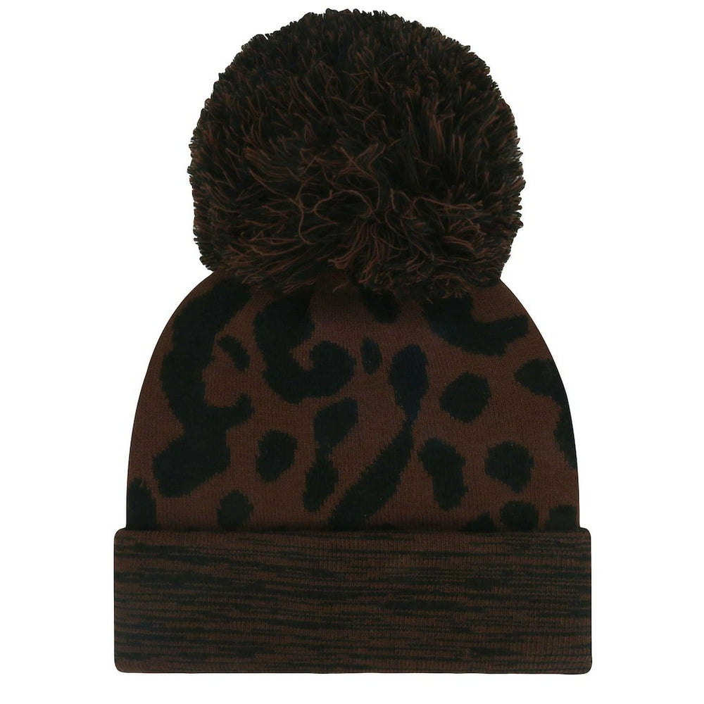 New York Giants '47 Women's Cacao Cuffed Knit Hat with Pom Brown