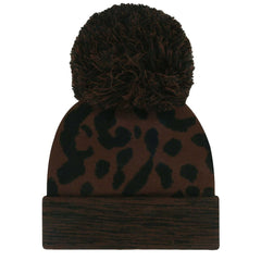 New York Giants '47 Women's Cacao Cuffed Knit Hat with Pom Brown