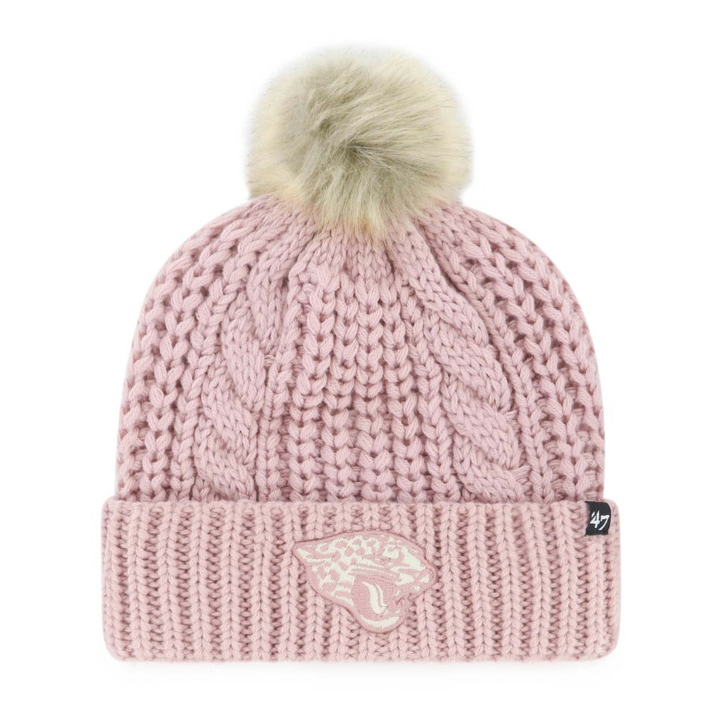 Jacksonville Jaguars '47 Women's Meeko Cuffed Knit Hat with Pom Dusty Rose