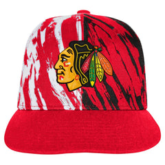 NHL Chicago Blackhawks Youth Propel Flat Brim Snapback Hat - Red