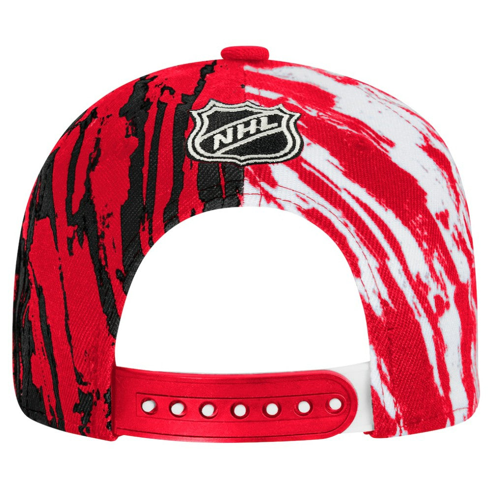 NHL Chicago Blackhawks Youth Propel Flat Brim Snapback Hat - Red