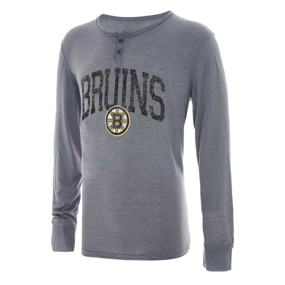 NHL Boston Bruins Concepts Sport Takeaway Henley Long Sleeve Top - Gray