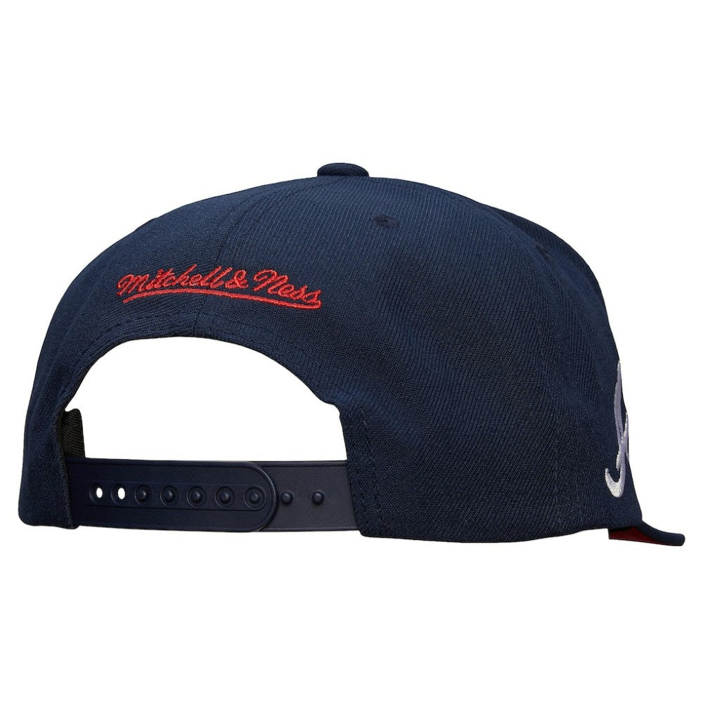 Atlanta Braves Mitchell & Ness Team Tagged Snapback Hat - Navy Hats