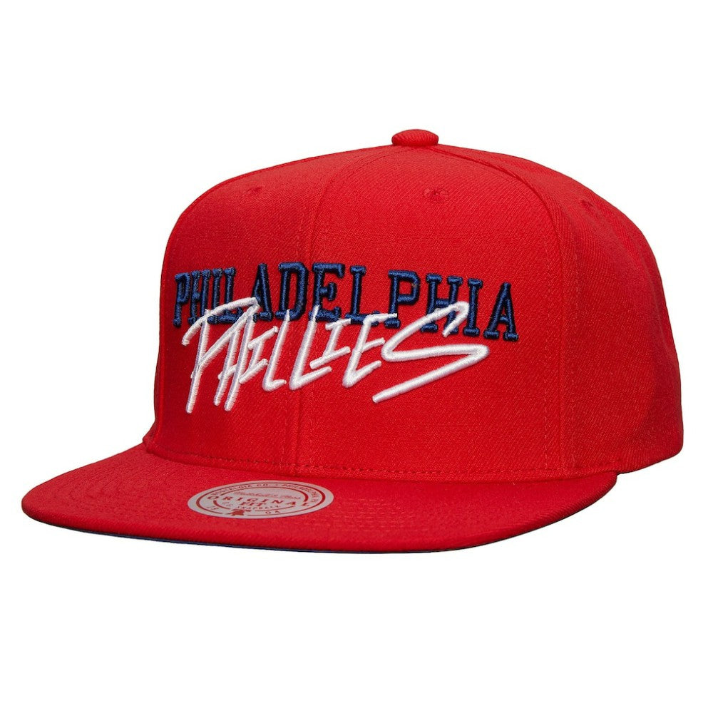 Philadelphia Phillies Mitchell & Ness Team Tagged Snapback Hat - Red Hats