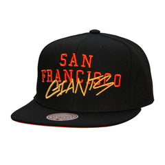 San Francisco Giants Mitchell & Ness Team Tagged Snapback Hat - Black Hats