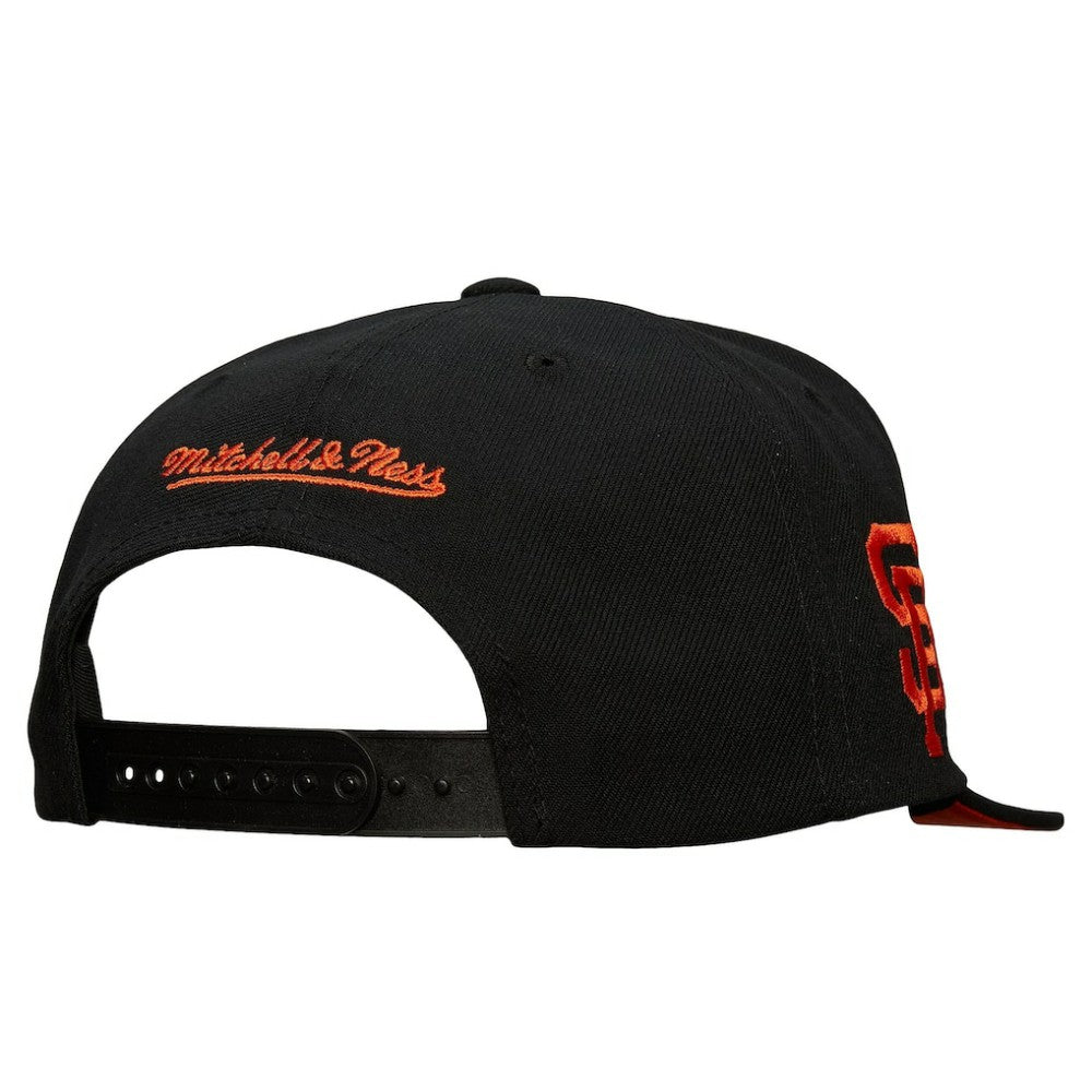 San Francisco Giants Mitchell & Ness Team Tagged Snapback Hat - Black Hats