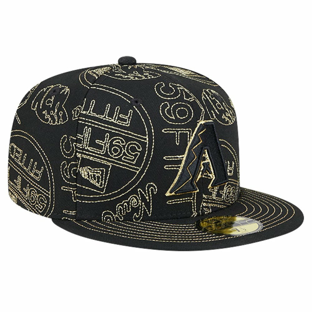 Arizona Diamondbacks New Era 59FIFTY Day Allover Fitted Hat - Black Hats