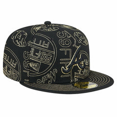 Atlanta Braves New Era 59FIFTY Day Allover Fitted Hat - Black Hats