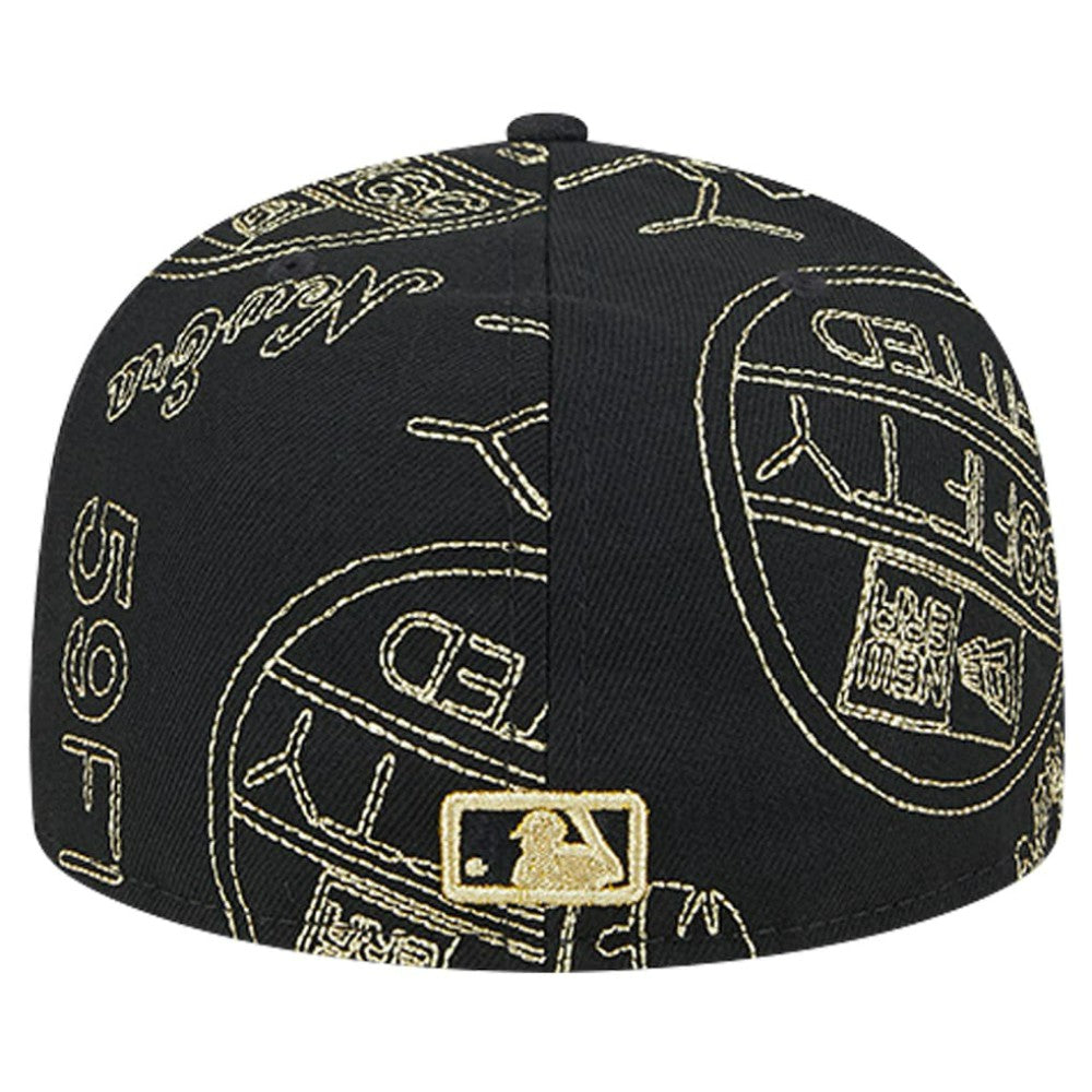 Atlanta Braves New Era 59FIFTY Day Allover Fitted Hat - Black Hats