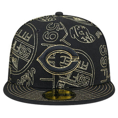 Cincinnati Reds New Era 59FIFTY Day Allover Fitted Hat - Black Hats