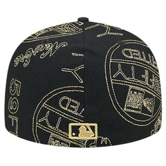 Chicago Cubs New Era 59FIFTY Day Allover Fitted Hat - Black Hats