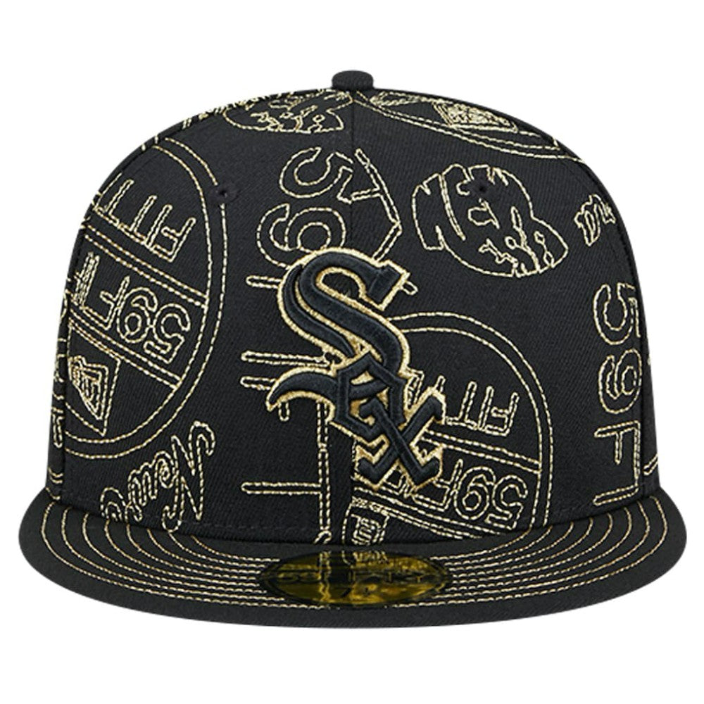 Chicago White Sox New Era 59FIFTY Day Allover Fitted Hat - Black Hats
