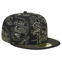Chicago White Sox New Era 59FIFTY Day Allover Fitted Hat - Black Hats