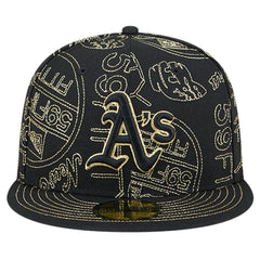 Athletics New Era 59FIFTY Day Allover Fitted Hat - Black Hats