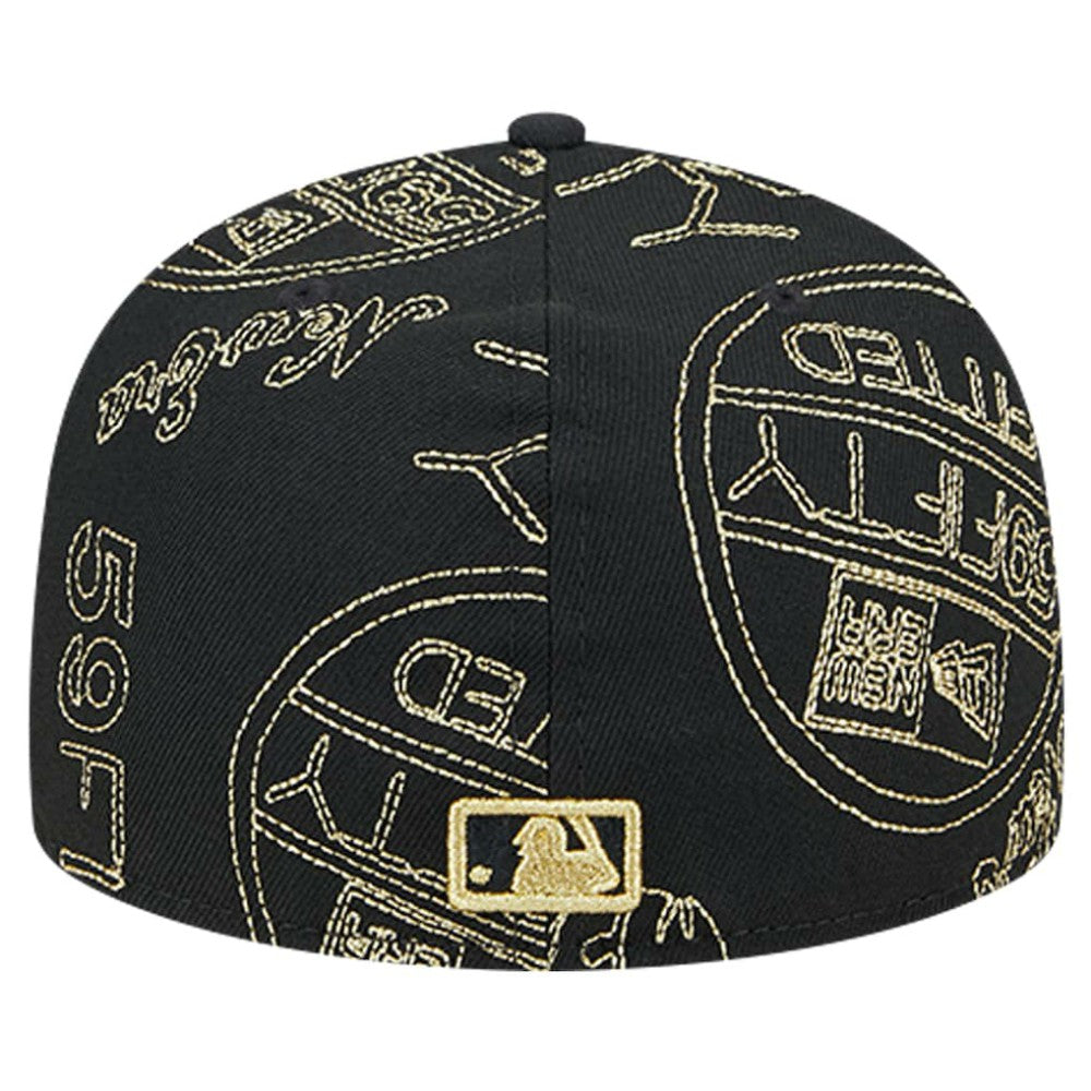 Athletics New Era 59FIFTY Day Allover Fitted Hat - Black Hats