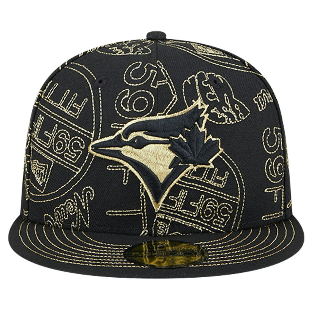 Toronto Blue Jays New Era 59FIFTY Day Allover Fitted Hat - Black Hats