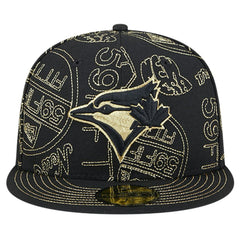 Toronto Blue Jays New Era 59FIFTY Day Allover Fitted Hat - Black Hats