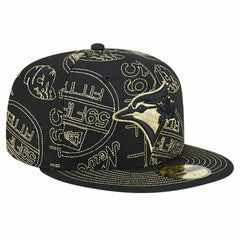 Toronto Blue Jays New Era 59FIFTY Day Allover Fitted Hat - Black Hats