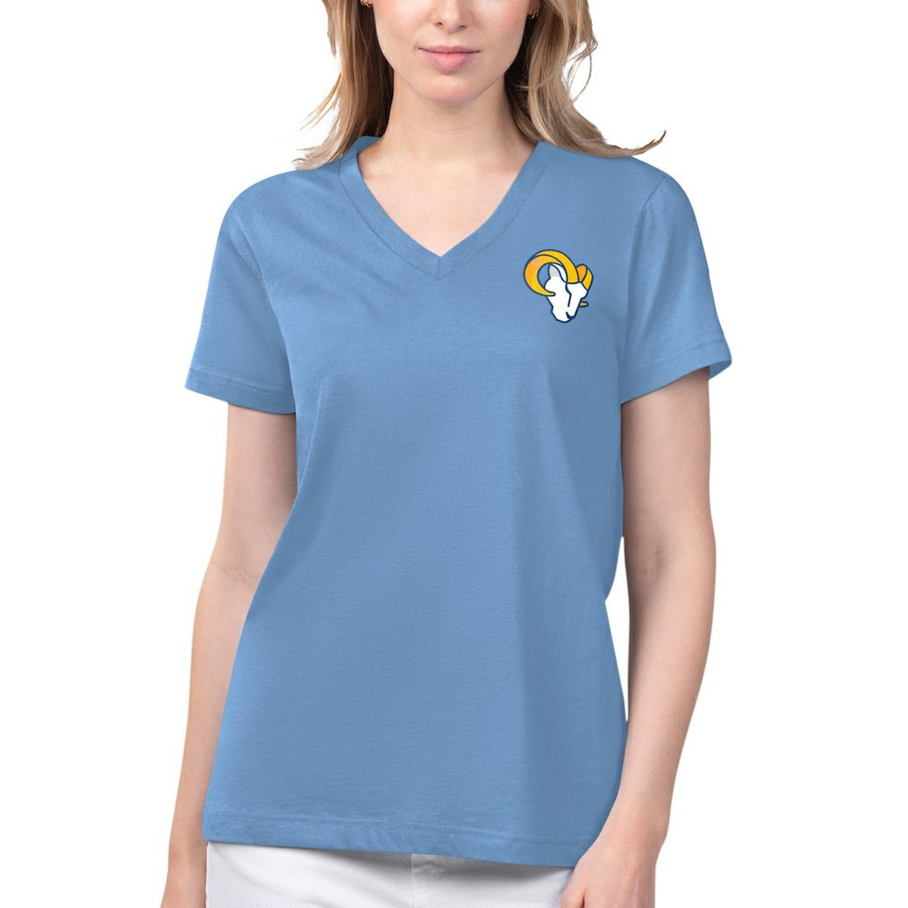 Los Angeles Rams Margaritaville Women's Game Time V-Neck T-Shirt Blue