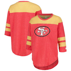 San Francisco 49ers Starter Women's Fullback Tri-Blend 3/4-Sleeve T-Shirt Scarlet