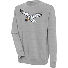 Philadelphia Eagles Antigua Throwback Logo Victory Pullover Sweatshirt Heather Gray