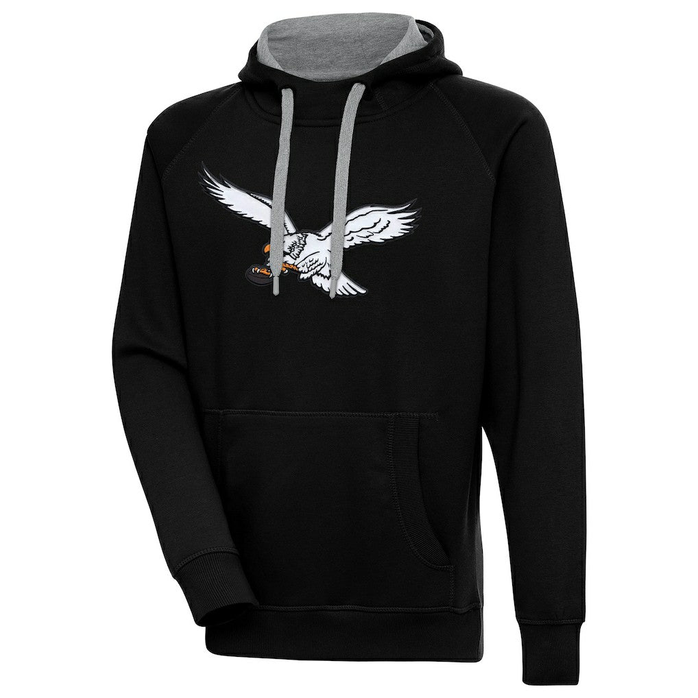 Philadelphia Eagles Antigua Throwback Logo Victory Pullover Hoodie Black