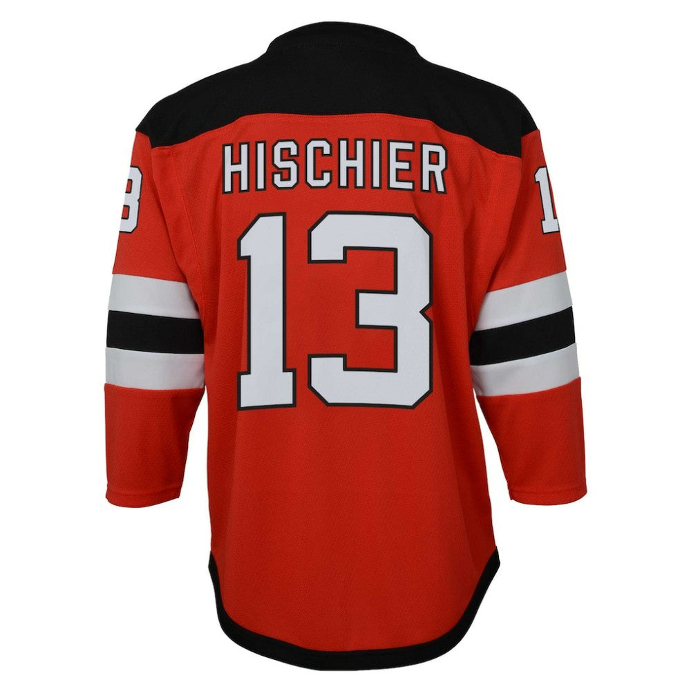 NHL Nico Hischier New Jersey Devils Youth Captain Patch Home Replica Player Jersey - Red