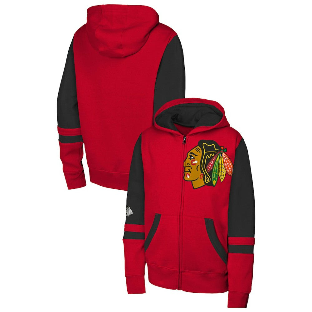 NHL Chicago Blackhawks Youth Face Off Full-Zip Hoodie - Red