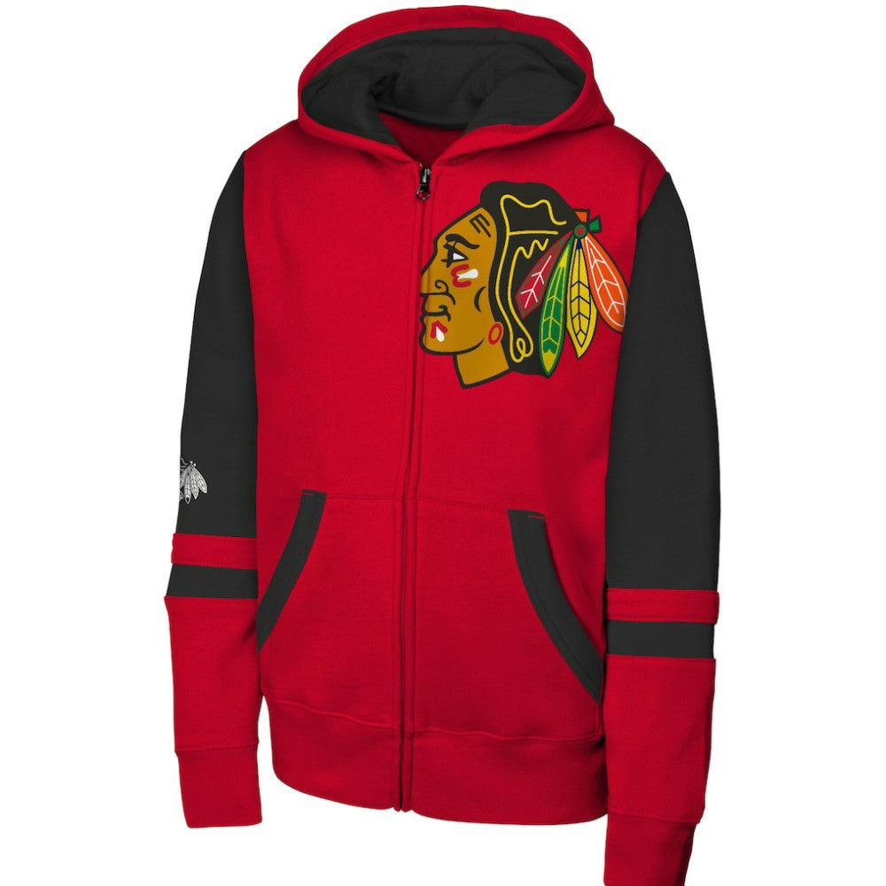 NHL Chicago Blackhawks Youth Face Off Full-Zip Hoodie - Red