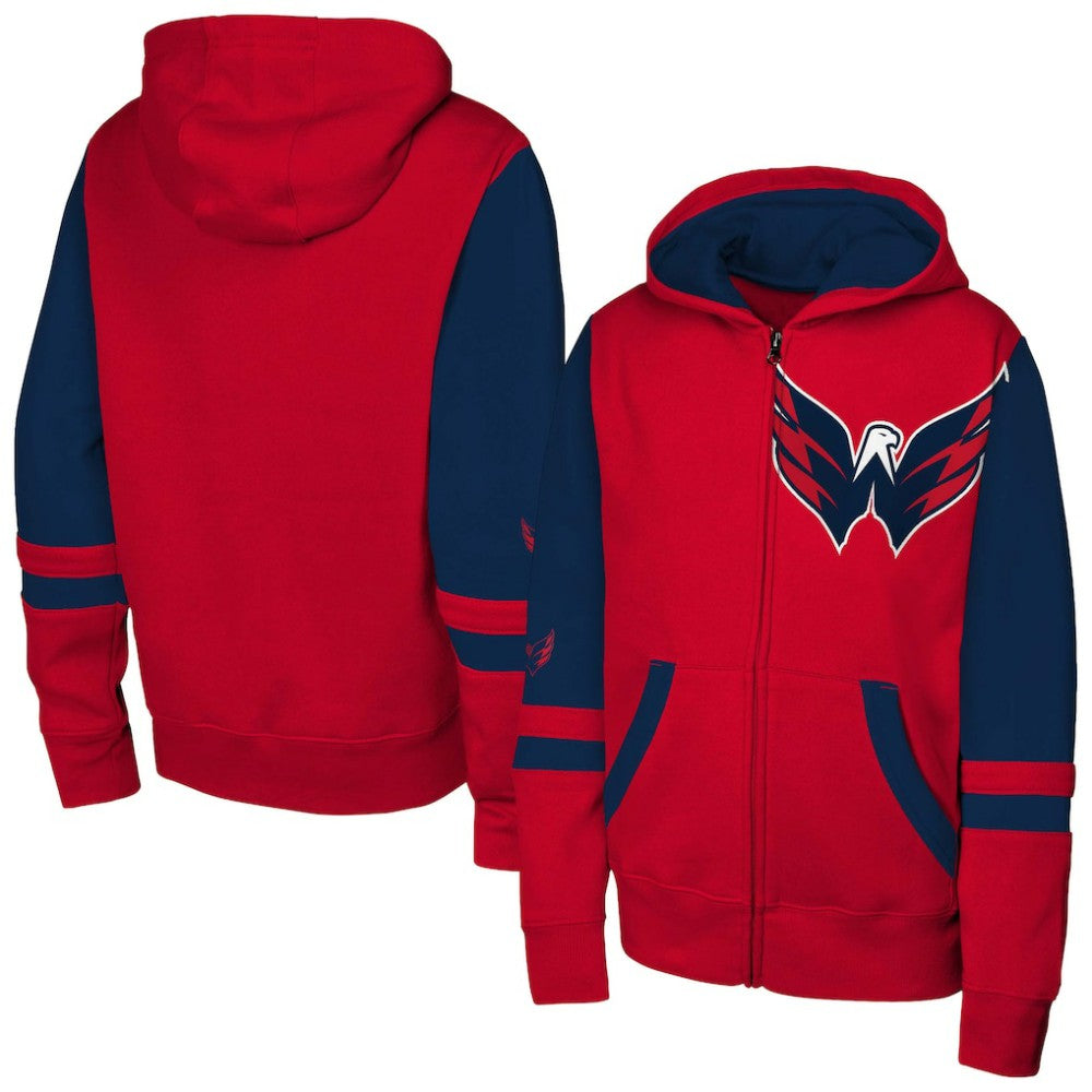NHL Washington Capitals Youth Face Off Full-Zip Hoodie - Red