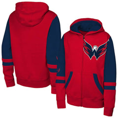 NHL Washington Capitals Youth Face Off Full-Zip Hoodie - Red
