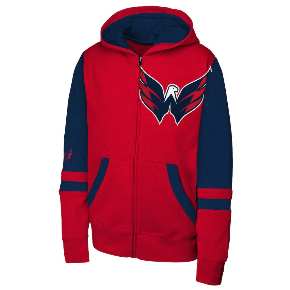 NHL Washington Capitals Youth Face Off Full-Zip Hoodie - Red
