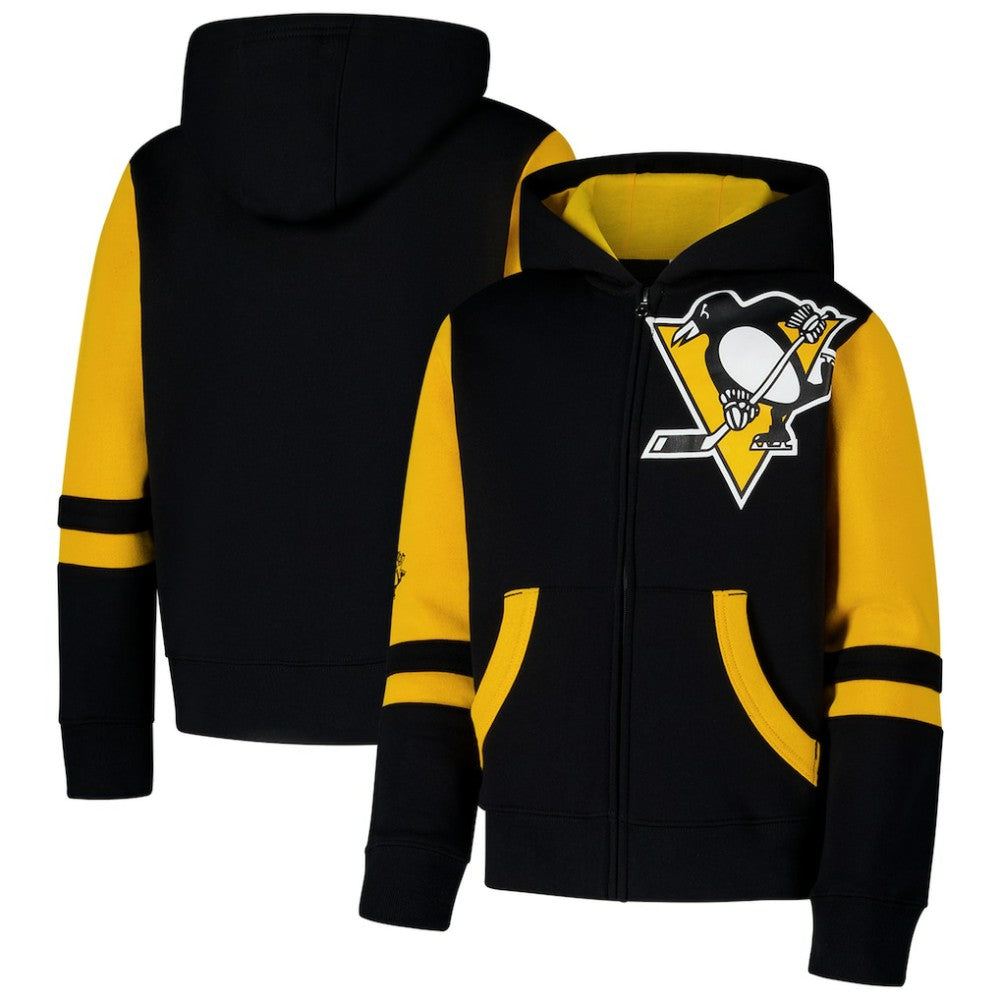NHL Pittsburgh Penguins Youth Face Off Full-Zip Hoodie - Black