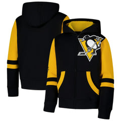 NHL Pittsburgh Penguins Youth Face Off Full-Zip Hoodie - Black