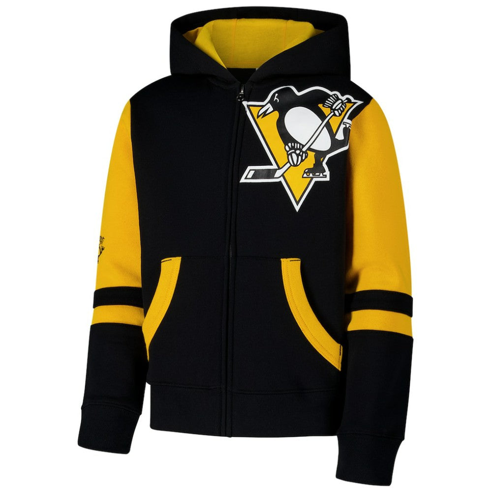 NHL Pittsburgh Penguins Youth Face Off Full-Zip Hoodie - Black