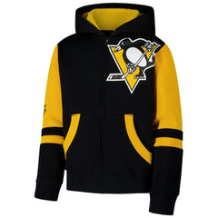 NHL Pittsburgh Penguins Youth Face Off Full-Zip Hoodie - Black