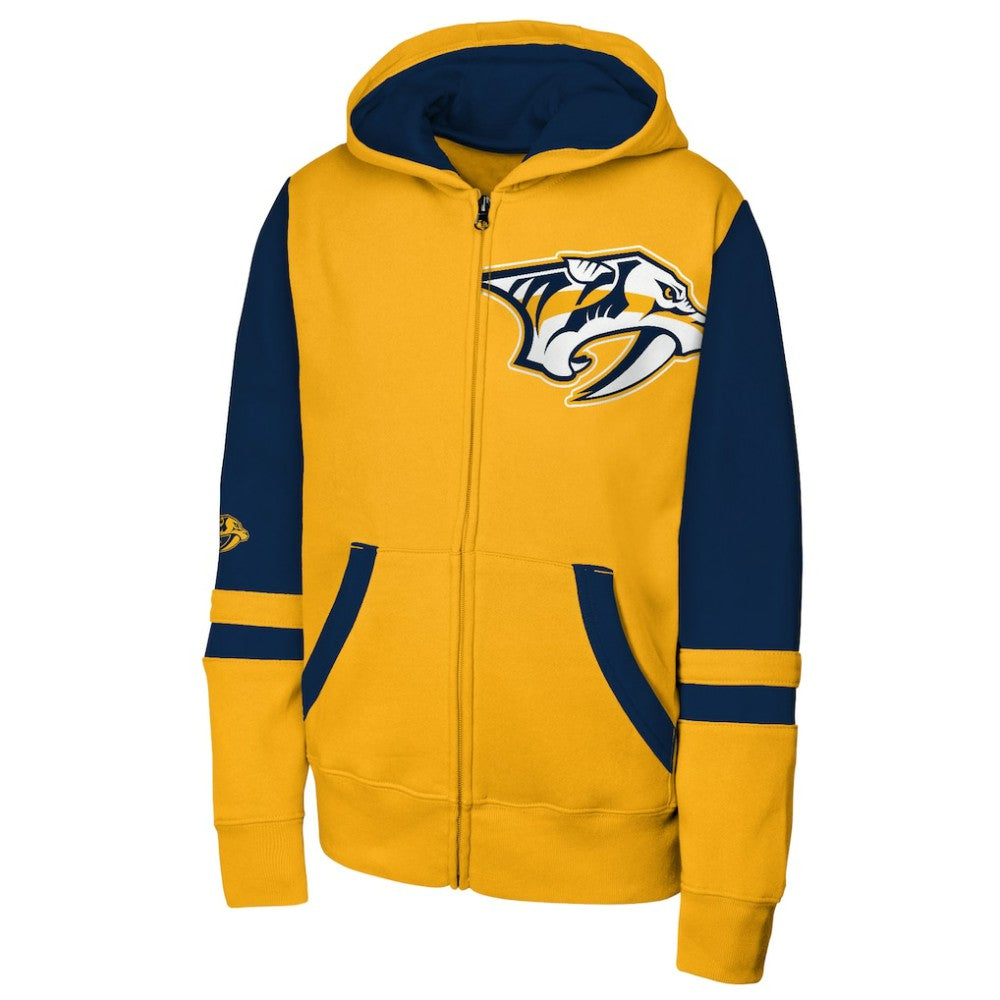 NHL Nashville Predators Youth Face Off Full-Zip Hoodie - Gold