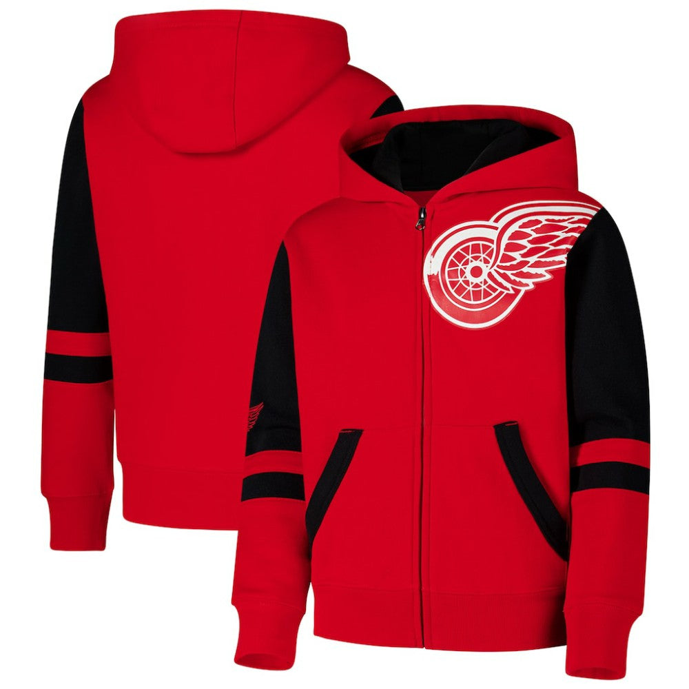 NHL Detroit Red Wings Youth Face Off Full-Zip Hoodie - Red