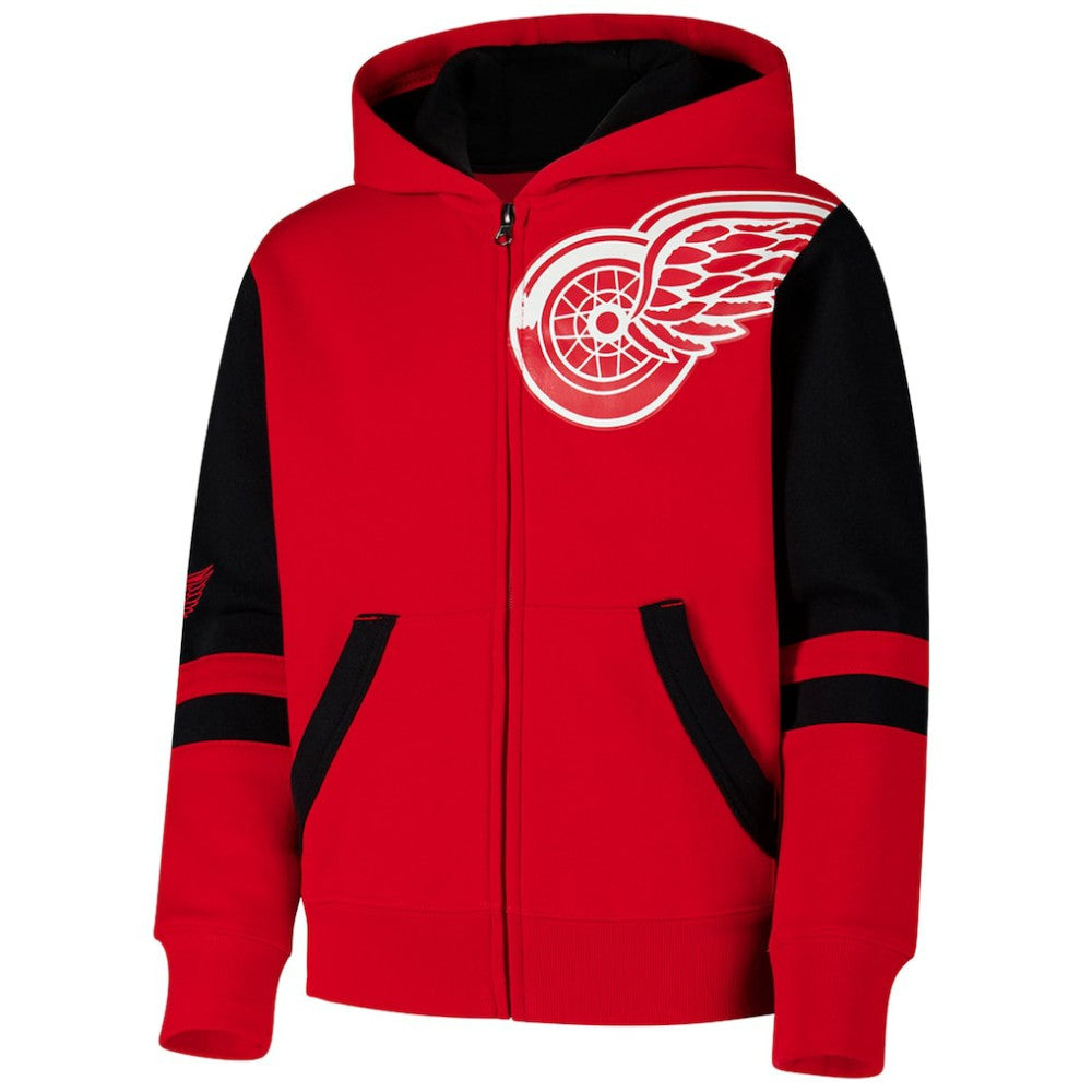 NHL Detroit Red Wings Youth Face Off Full-Zip Hoodie - Red