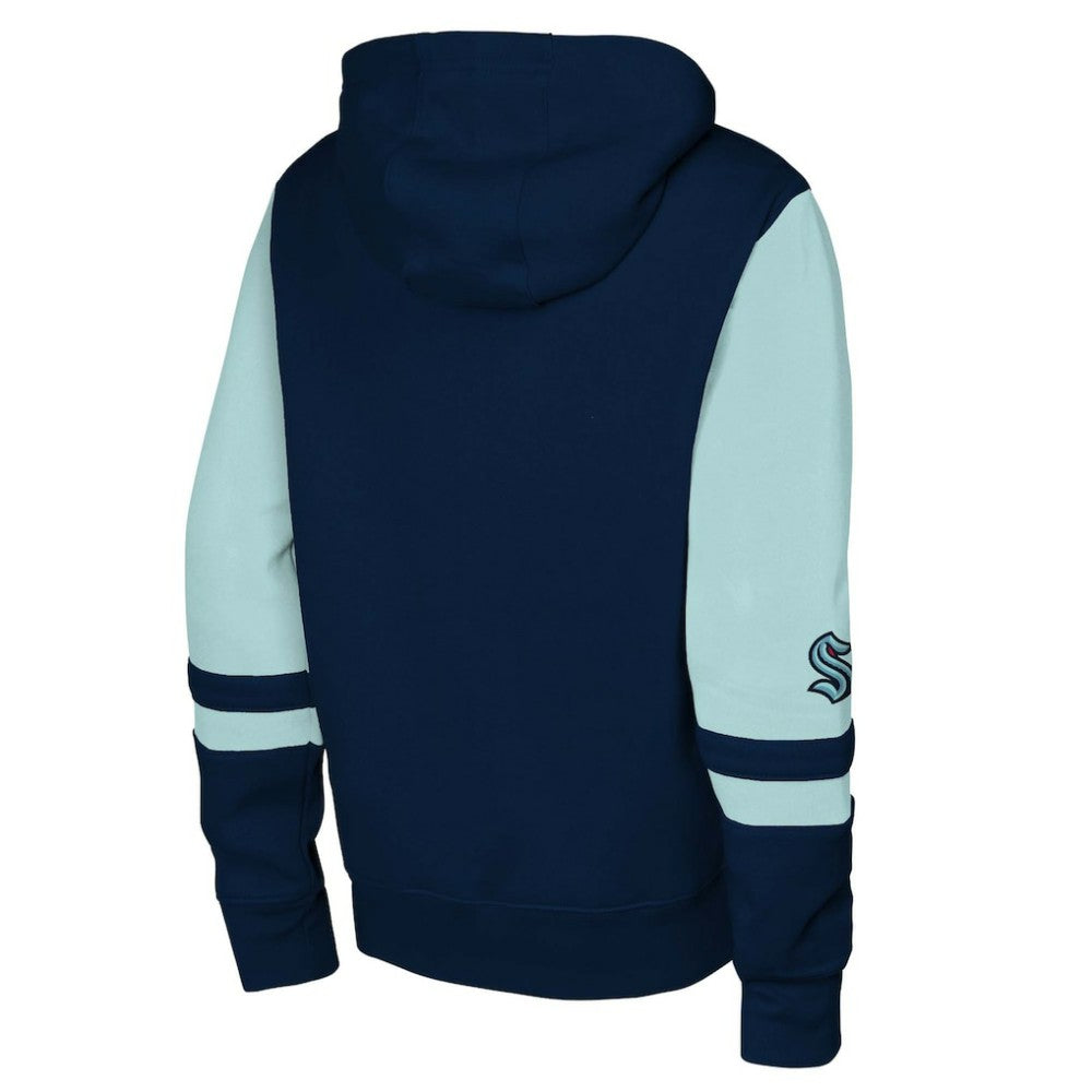 NHL Seattle Kraken Youth Face Off Full-Zip Hoodie - Navy