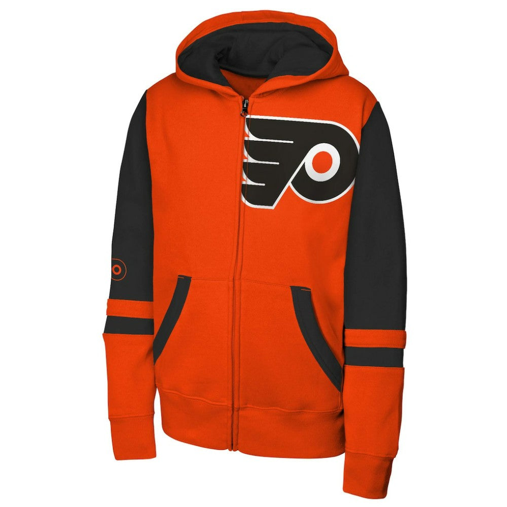 NHL Philadelphia Flyers Youth Face Off Full-Zip Hoodie - Orange